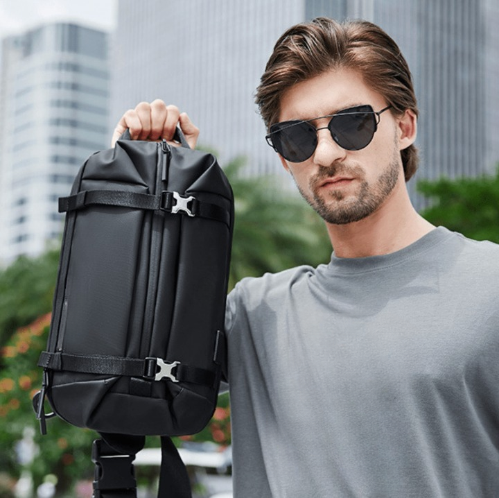 Antykradzieżowa męska torba na ramię Modular Fit skórzana | Bezpieczna i funkcjonalna