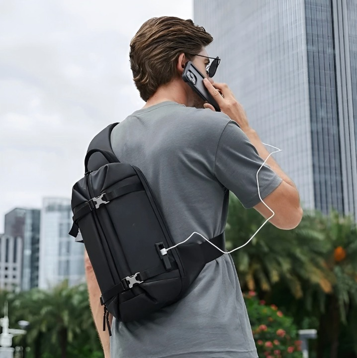 Antykradzieżowa męska torba na ramię Modular Fit skórzana | Bezpieczna i funkcjonalna